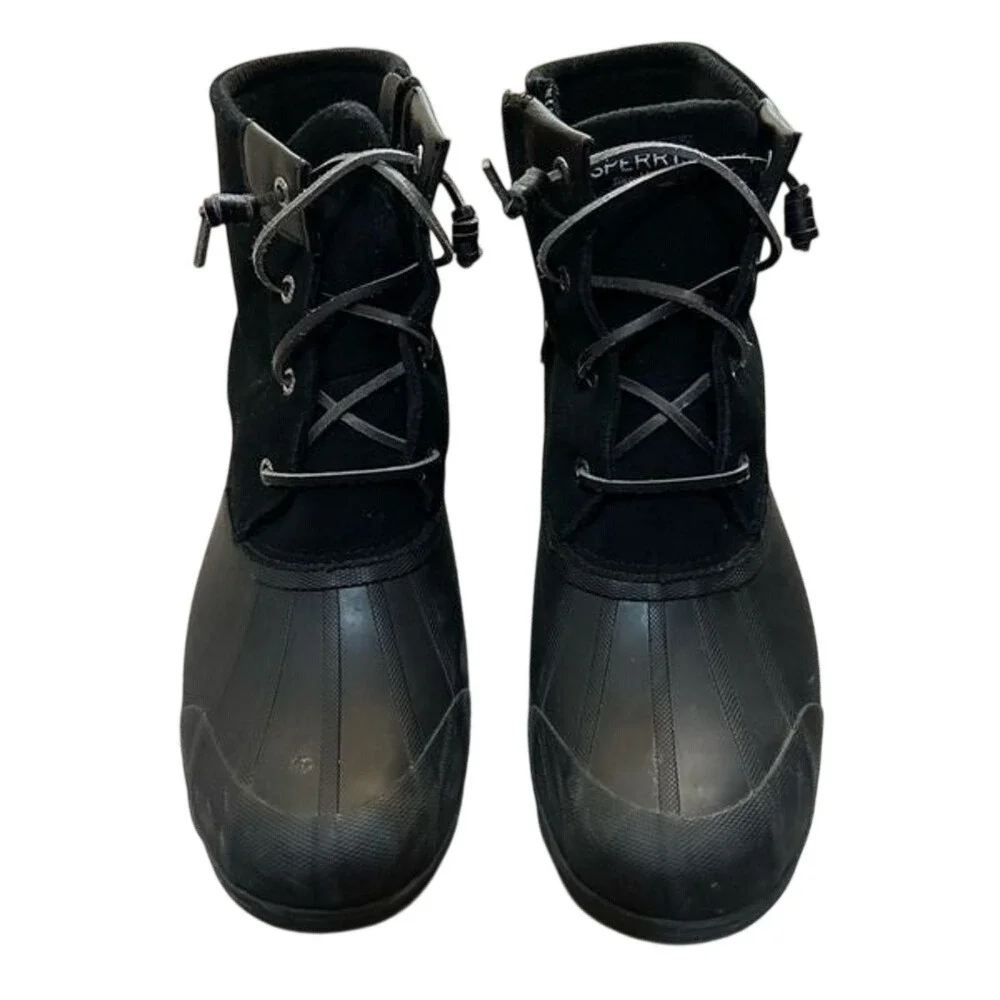 Sperry Women's Black‎ Duck Boots Waterproof Winter Lace Up Size 10